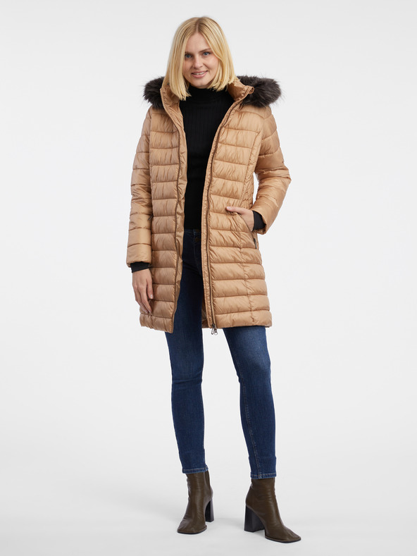 Orsay Svetlo hnedý dámsky prešívaný kabát ORSAY