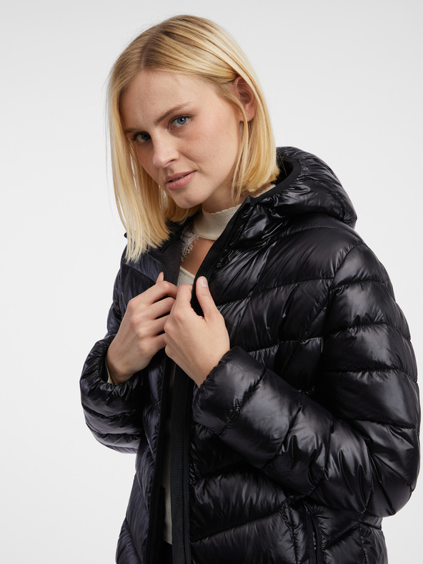 Orsay Čierny dámsky prešívaný kabát ORSAY