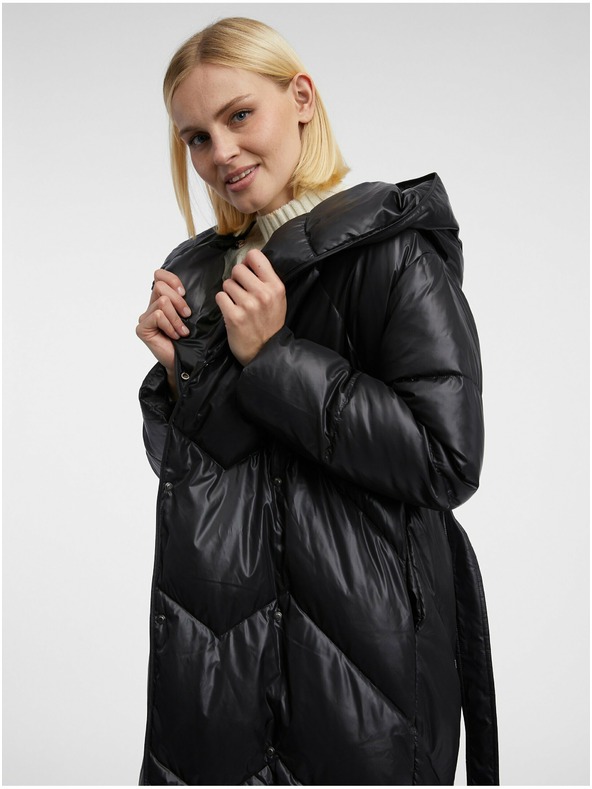 Orsay Čierny dámsky páperový kabát ORSAY