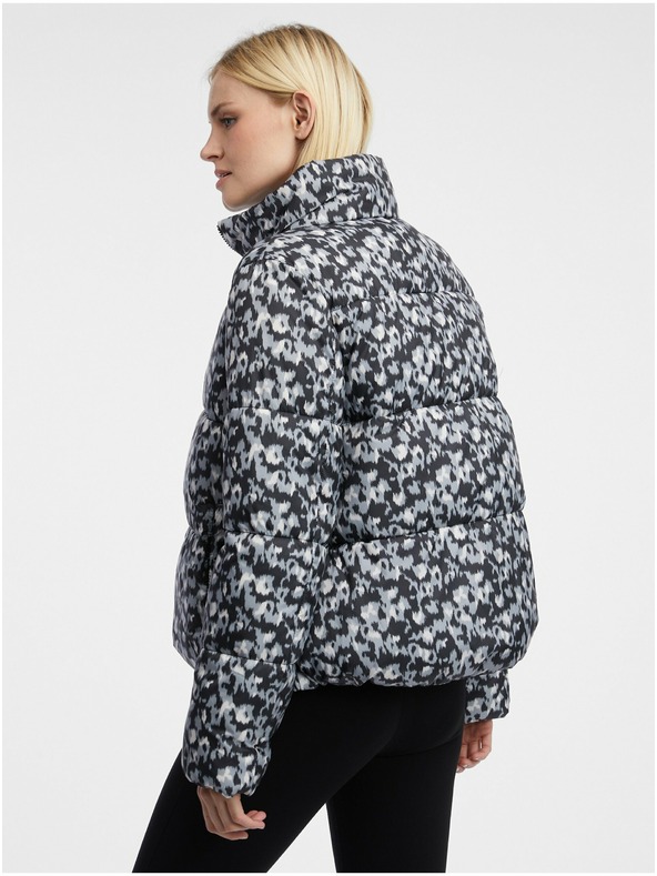 Orsay Šedo-čierna dámska vzorovaná prešívaná bunda ORSAY