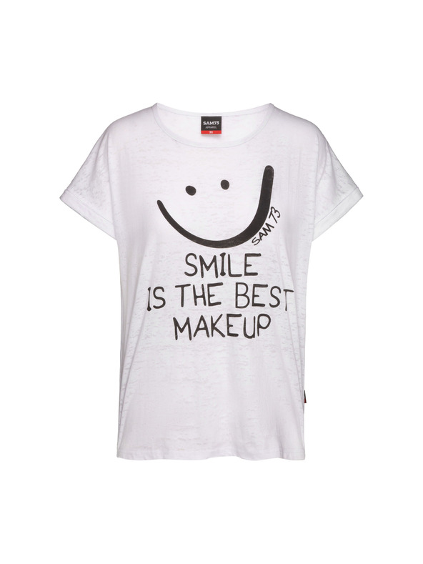 Sam 73 Biele dámske tričko s potlačou SAM 73