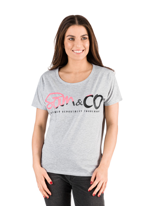 Sam 73 Sivé dámske tričko s potlačou SAM 73