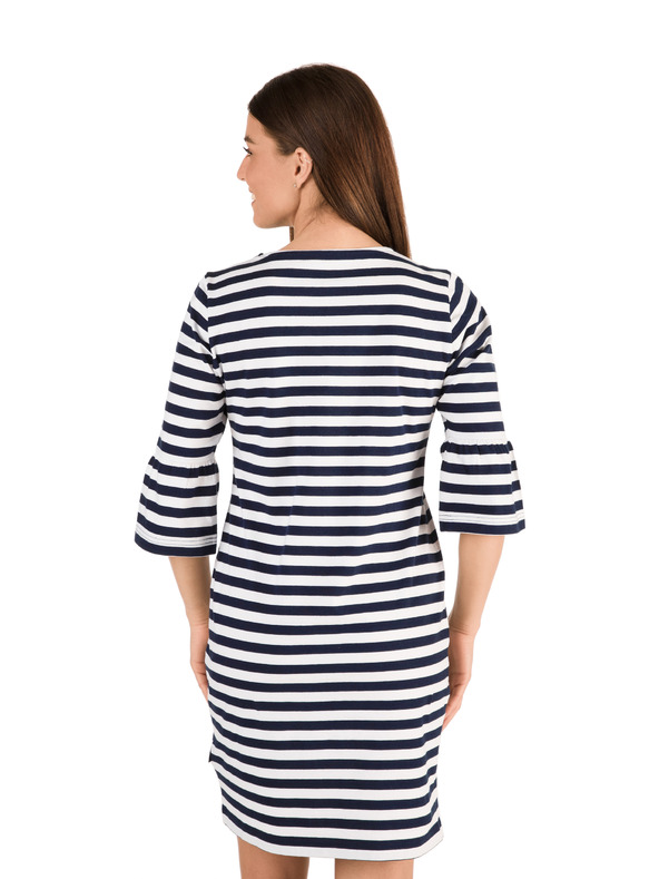 Sam 73 Bielo-modré dámske šaty s pásikmi SAM 73