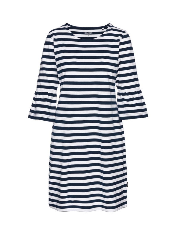 Sam 73 Bielo-modré dámske šaty s pásikmi SAM 73