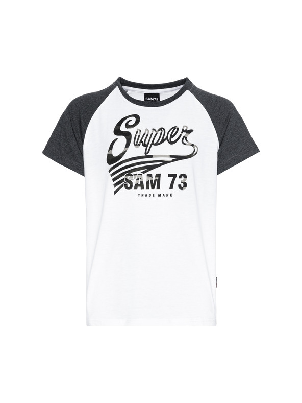 Sam 73 Čiernobiele chlapčenské tričko s potlačou SAM 73