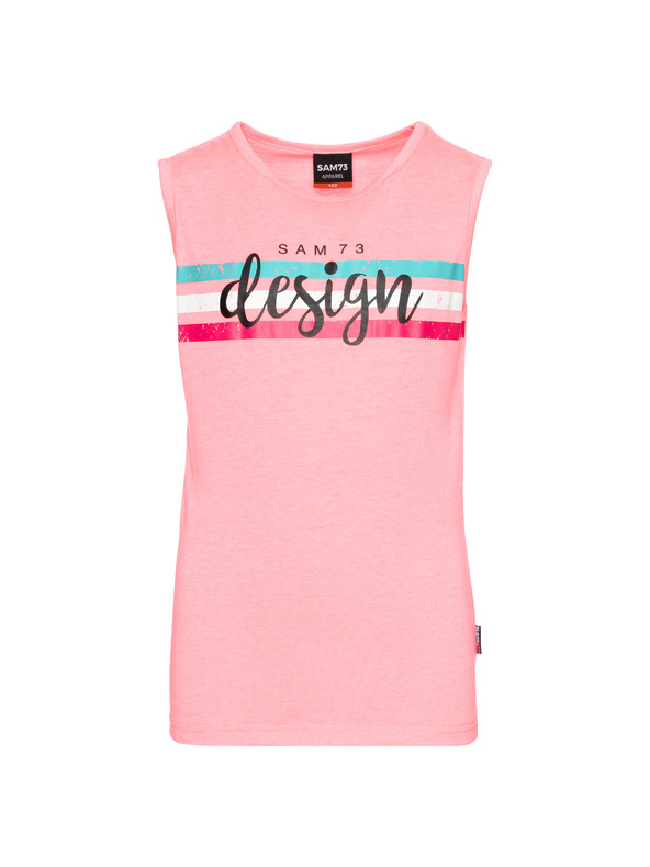 Sam 73 Ružové dievčenské tielko s potlačou SAM 73