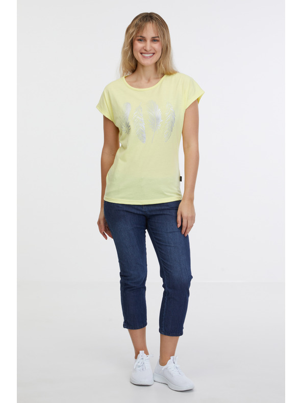 Sam 73 Svetložlté dámske základné tričko SAM 73 Clorinda