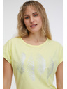 Sam 73 Svetložlté dámske základné tričko SAM 73 Clorinda