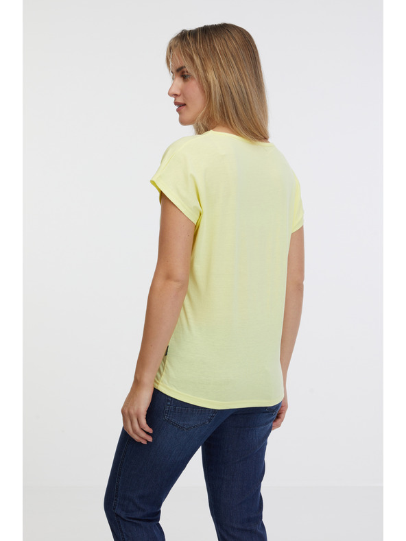 Sam 73 Svetložlté dámske základné tričko SAM 73 Clorinda