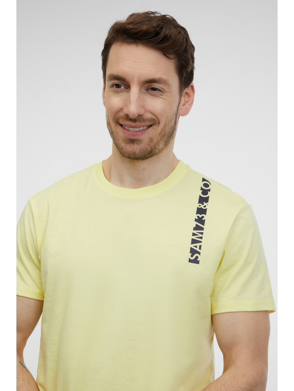 Sam 73 Svetložlté pánske tričko SAM 73 Fabio
