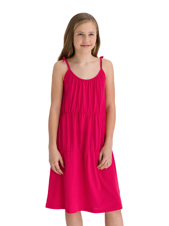 Sam 73 Ružové dievčenské šaty na ramienka SAM 73