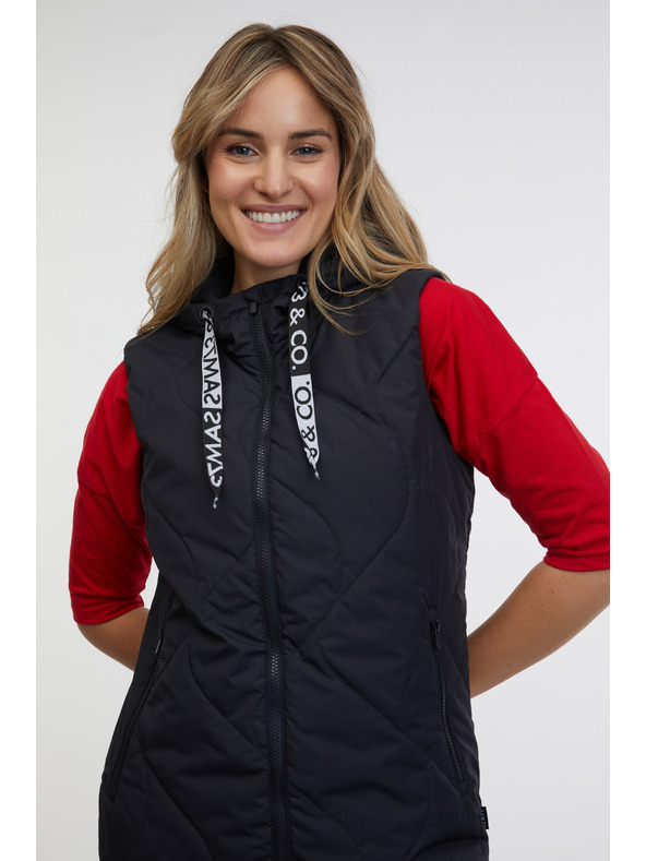 Sam 73 Čierna dámska prešívaná vesta SAM 73 Aida