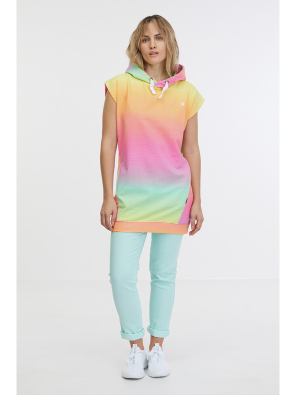 Sam 73 Žlto-ružové dámske mikinové šaty s krátkym rukávom SAM 73 Mabel