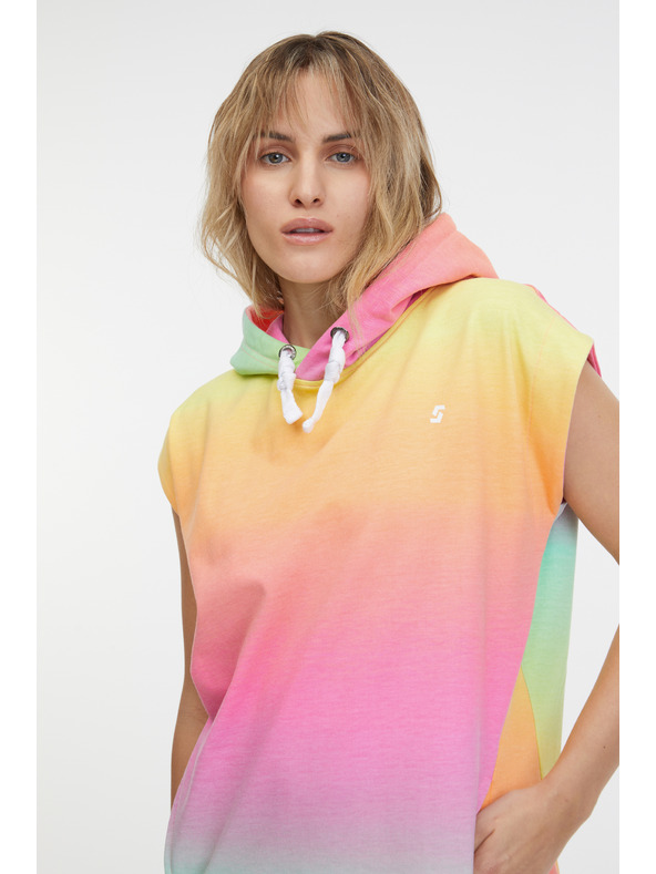 Sam 73 Žlto-ružové dámske mikinové šaty s krátkym rukávom SAM 73 Mabel