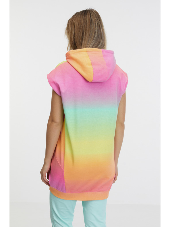 Sam 73 Žlto-ružové dámske mikinové šaty s krátkym rukávom SAM 73 Mabel