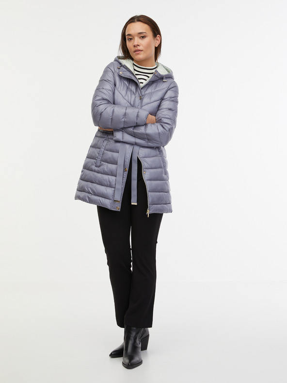 Orsay Šedý dámsky zimný prešívaný kabát ORSAY