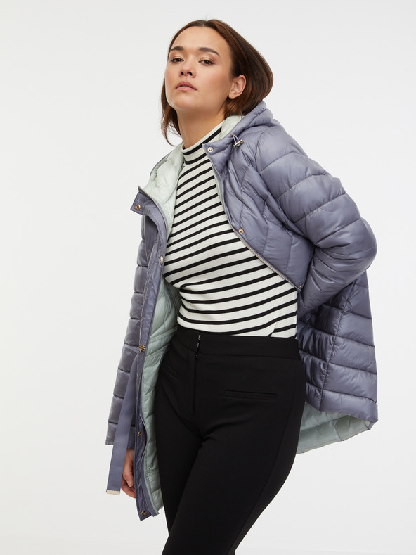 Orsay Šedý dámsky zimný prešívaný kabát ORSAY