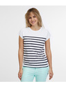 Sam 73 Biele dámske pruhované tričko SAM 73 Mercedes
