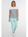 Sam 73 Biele dámske pruhované tričko SAM 73 Mercedes