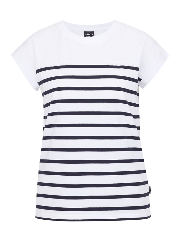Sam 73 Biele dámske pruhované tričko SAM 73 Mercedes