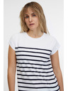 Sam 73 Biele dámske pruhované tričko SAM 73 Mercedes