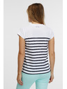 Sam 73 Biele dámske pruhované tričko SAM 73 Mercedes