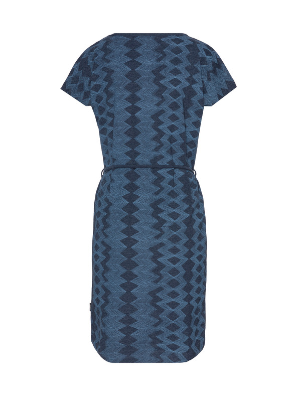 Sam 73 Tmavomodré dámske vzorované šaty s viazankou SAM 73