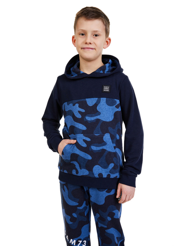 Sam 73 Tmavomodrá chlapčenská vzorovaná mikina SAM 73 Danny