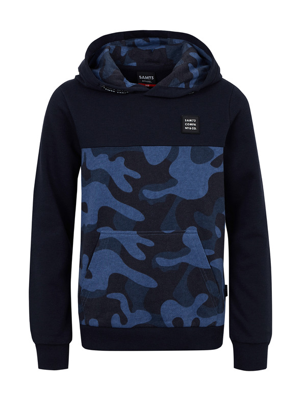 Sam 73 Tmavomodrá chlapčenská vzorovaná mikina SAM 73 Danny