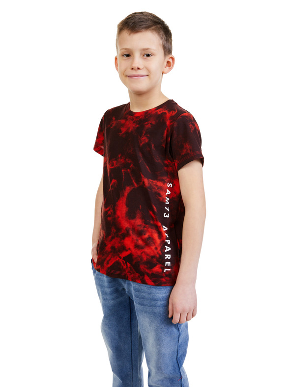 Sam 73 Červené chlapčenské vzorované tričko SAM 73 Sylvester