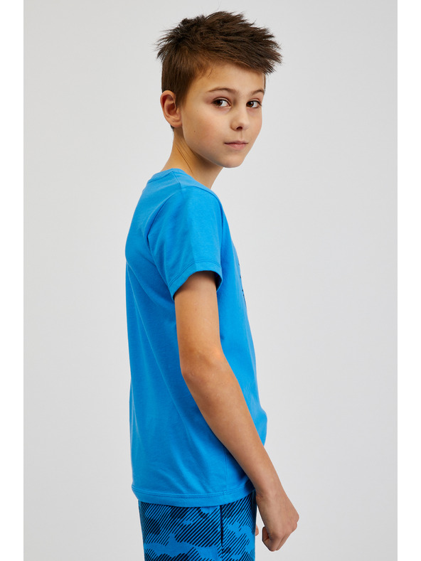 Sam 73 Modré chlapčenské bavlnené tričko s potlačou SAM73 Pyrop