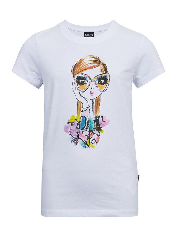 Sam 73 Biele dievčenské tričko s potlačou SAM73 Mora