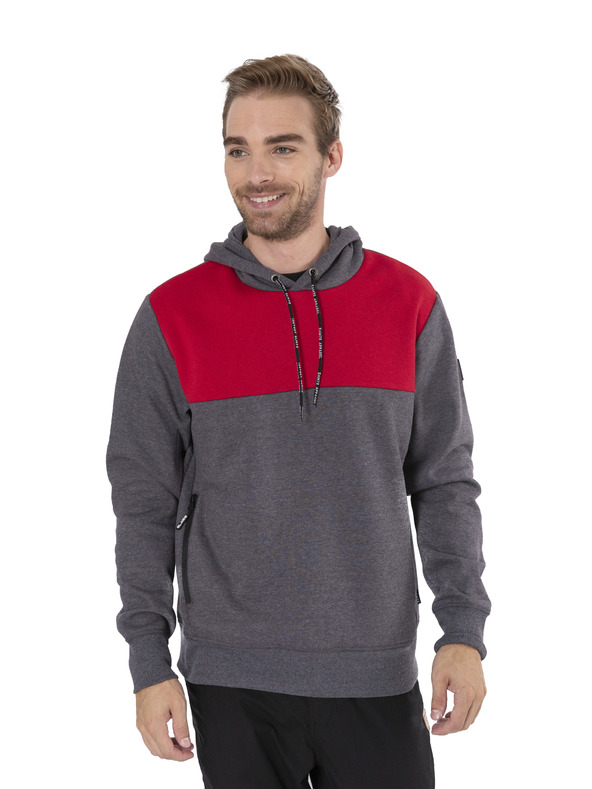 Sam 73 Červená a sivá pánska mikina s kapucňou SAM 73 August