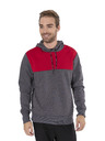 Sam 73 Červená a sivá pánska mikina s kapucňou SAM 73 August