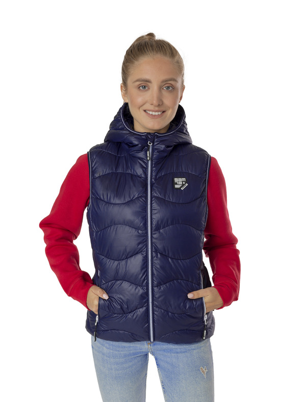 Sam 73 Tmavomodrá dámska prešívaná vesta SAM 73