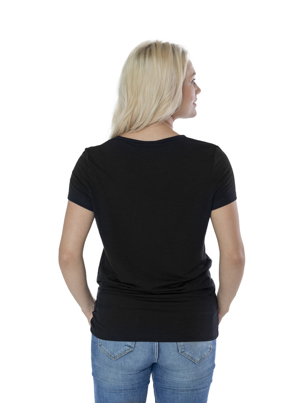 Sam 73 Čierne dámske tričko s potlačou SAM 73 Arias