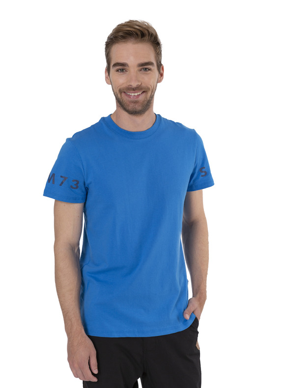 Sam 73 Modré pánske tričko s potlačou SAM 73