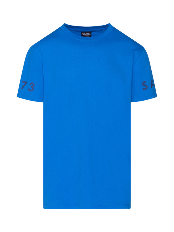 Sam 73 Modré pánske tričko s potlačou SAM 73