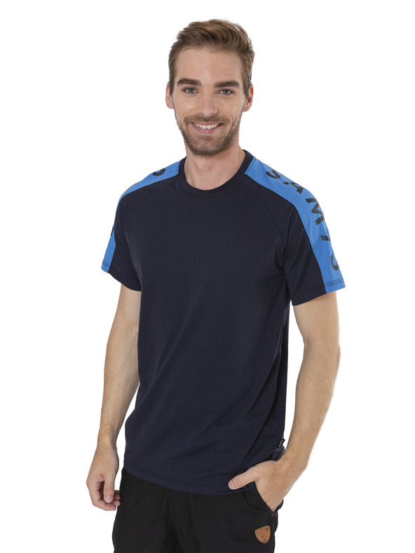 Sam 73 Tmavomodré pánske tričko s potlačou SAM 73