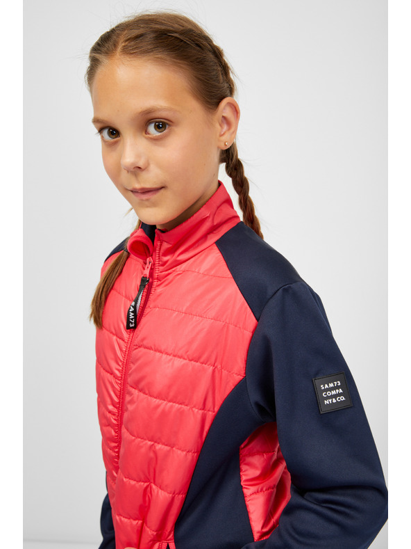 Sam 73 Modro-ružová dievčenská prešívaná bunda SAM 73 Nurnia