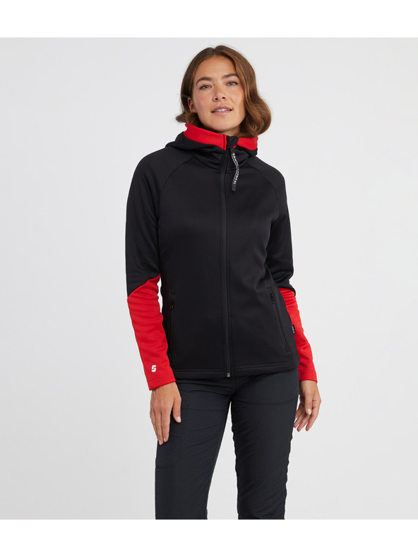 Sam 73 Červeno-čierna dámska mikina na zips s kapucňou SAM 73 Marta