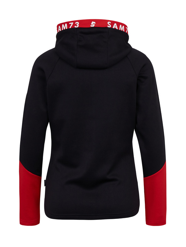 Sam 73 Červeno-čierna dámska mikina na zips s kapucňou SAM 73 Marta