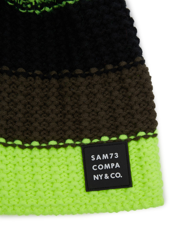 Sam 73 Zeleno-čierna chlapčenská čiapka SAM 73