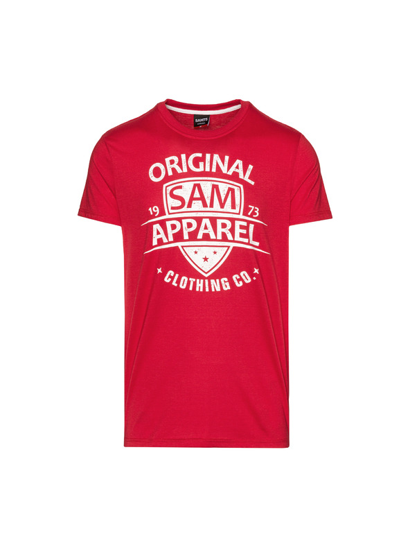 Sam 73 Červené pánske tričko s potlačou SAM 73 Liam