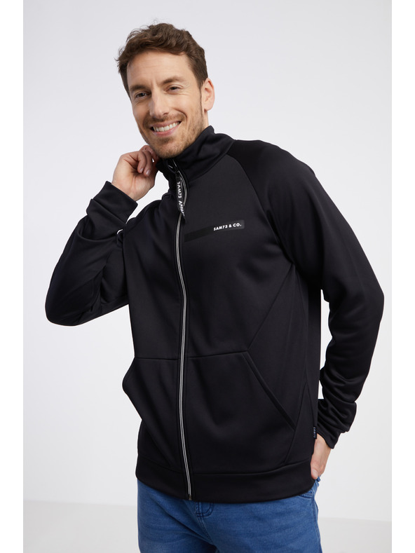 Sam 73 Čierna pánska mikina na zips SAM 73 Darth