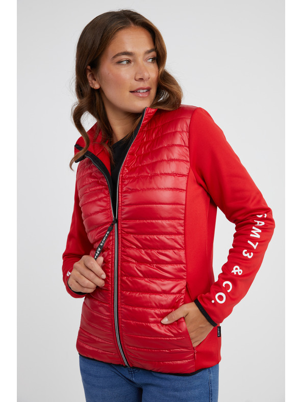 Sam 73 Červená dámska ľahká prešívaná bunda SAM 73 Melman