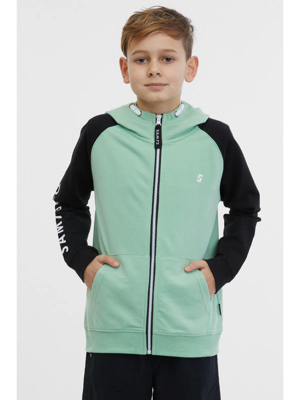 Sam 73 Čierno-zelená chlapčenská mikina SAM 73 Next