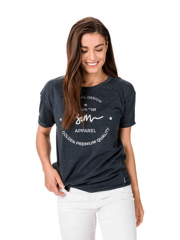 Sam 73 Tmavosivé dámske tričko s potlačou SAM 73 Annabel