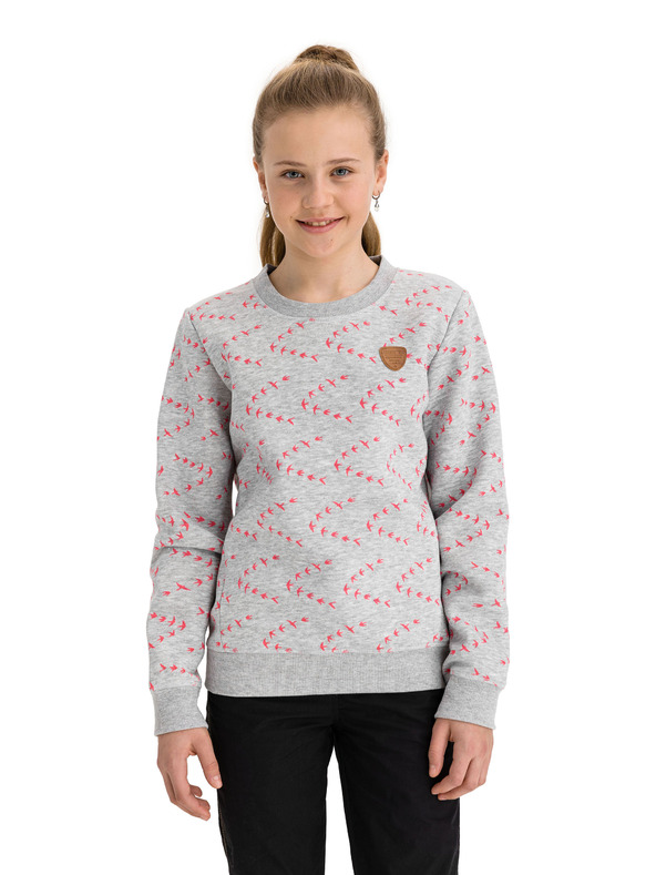 Sam 73 Svetlosivá dievčenská vzorovaná mikina SAM 73