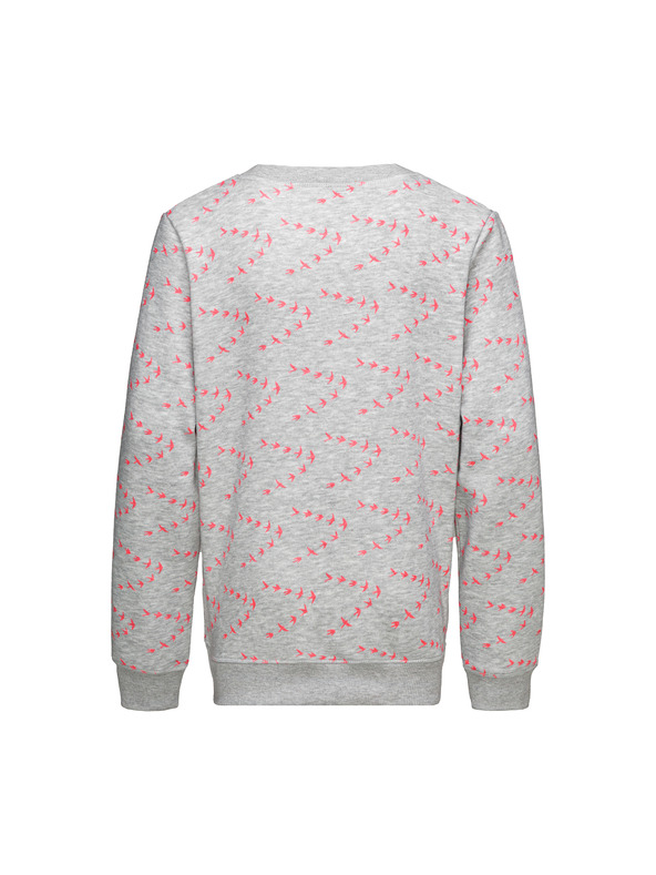 Sam 73 Svetlosivá dievčenská vzorovaná mikina SAM 73